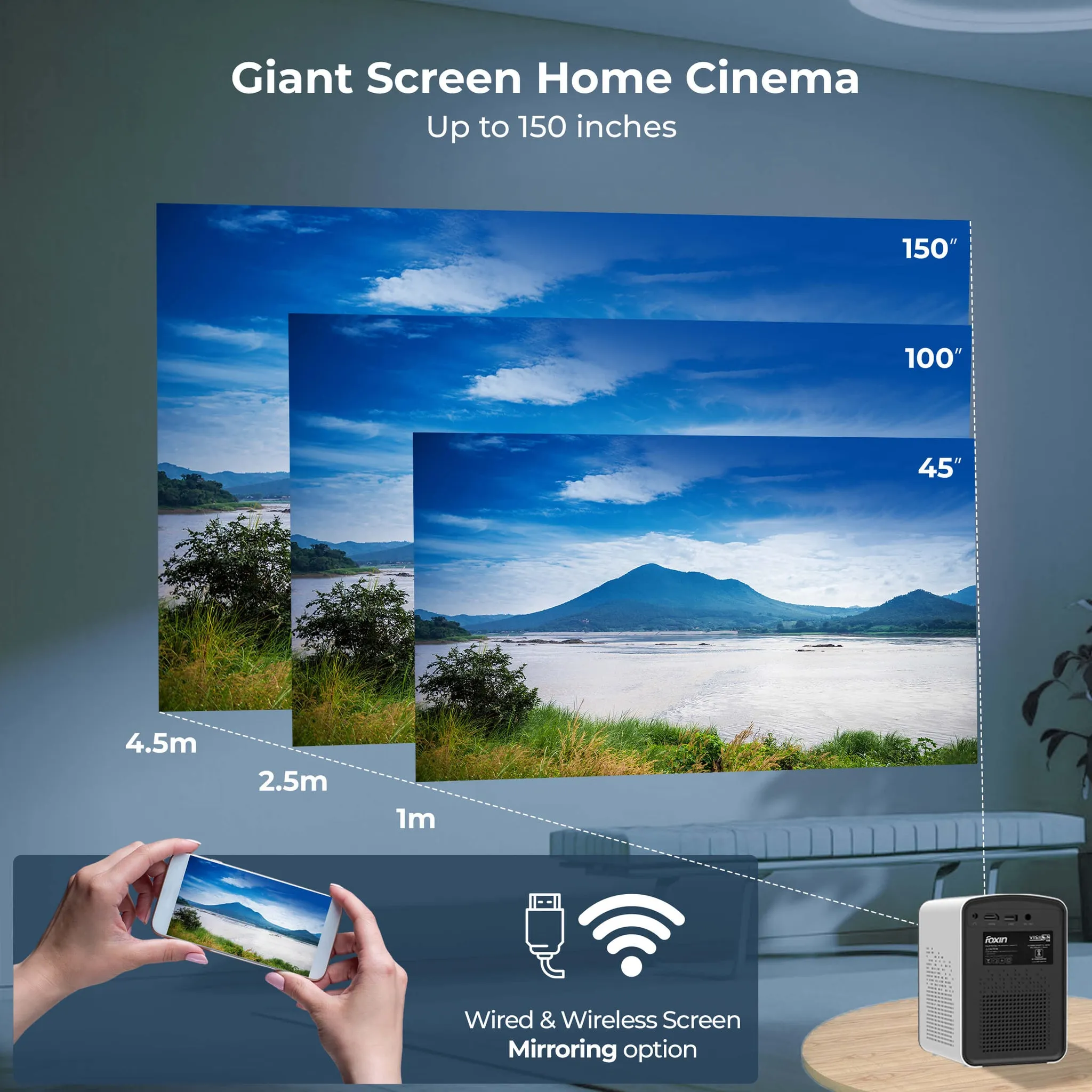 Foxin Projector Vision 500 (USB | HDMI) view 4